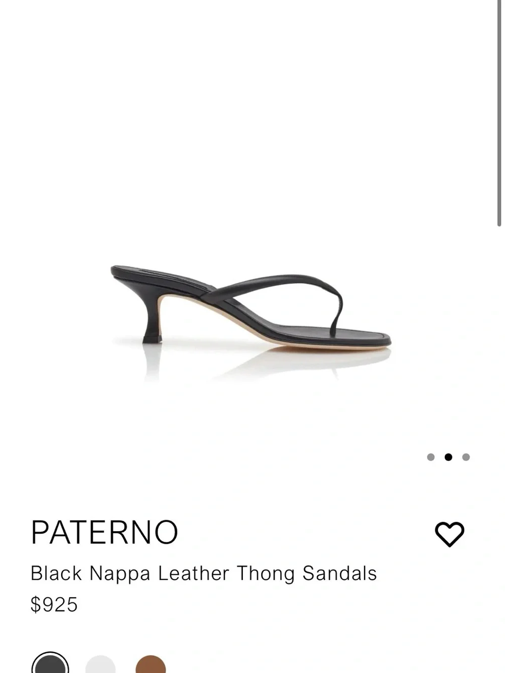 Manolo Blahnik Black Leather Minimal Thong Sandals